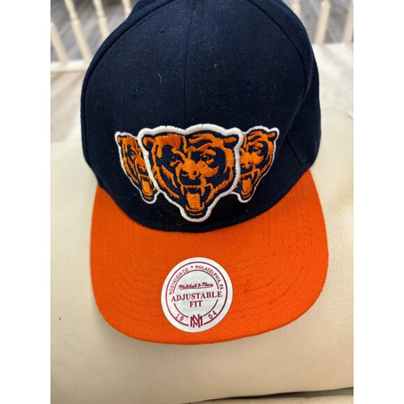 Mitchell & Ness Chicago Bears Adjustable Fit Snapback Hat Navy/Orange - Picture 2 of 16